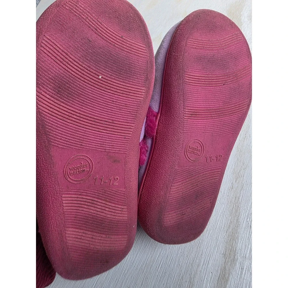 Wonder Nation Girls Purple Space Rocket Slippers Size 11-12 Out of this World